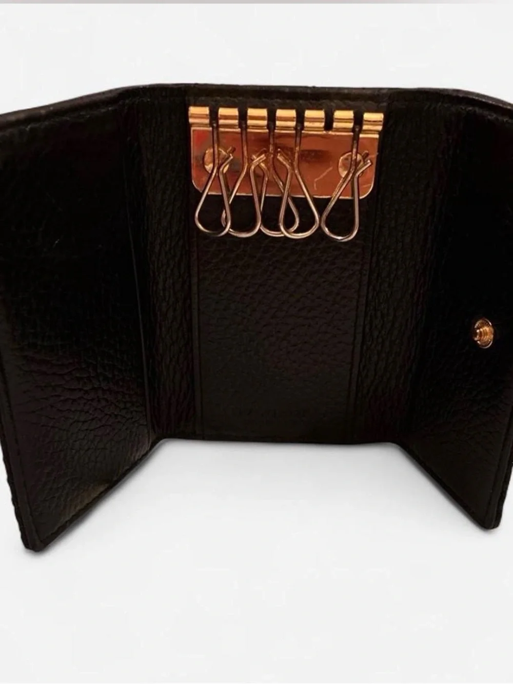 Bulgari Black Textured Card & Key Holder